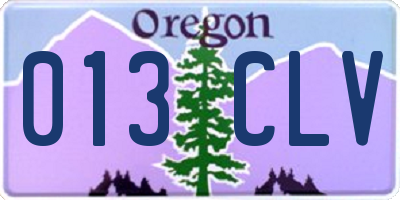OR license plate 013CLV