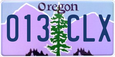 OR license plate 013CLX