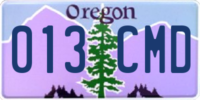 OR license plate 013CMD