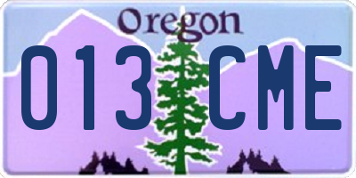 OR license plate 013CME