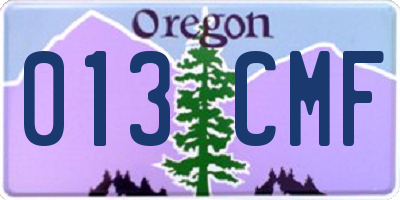 OR license plate 013CMF