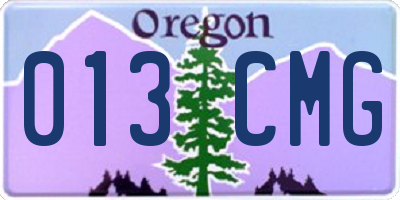 OR license plate 013CMG