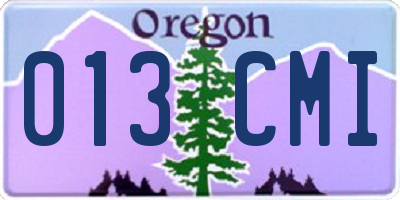 OR license plate 013CMI