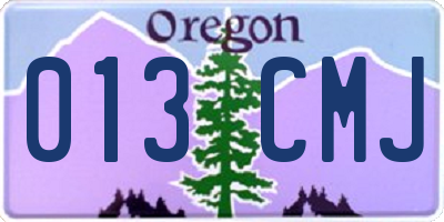 OR license plate 013CMJ