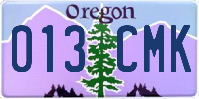 OR license plate 013CMK