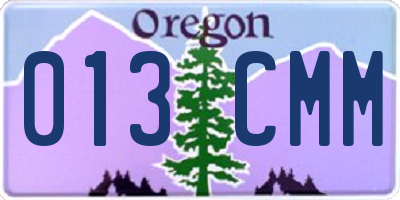 OR license plate 013CMM