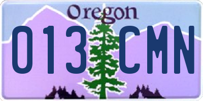 OR license plate 013CMN
