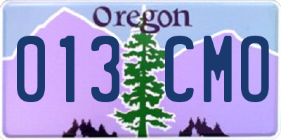 OR license plate 013CMO