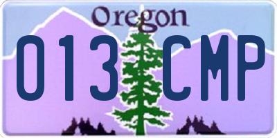 OR license plate 013CMP