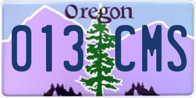 OR license plate 013CMS