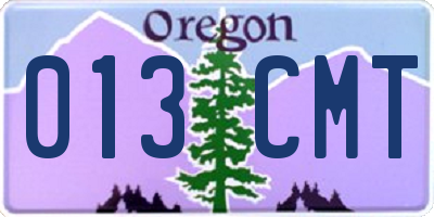 OR license plate 013CMT