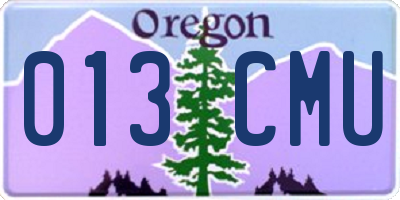 OR license plate 013CMU