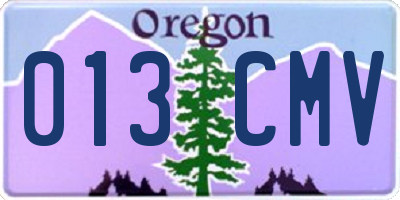 OR license plate 013CMV