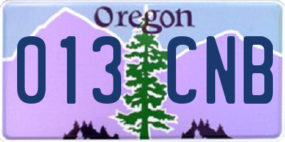 OR license plate 013CNB