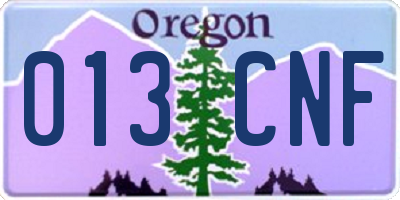 OR license plate 013CNF