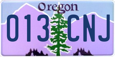 OR license plate 013CNJ