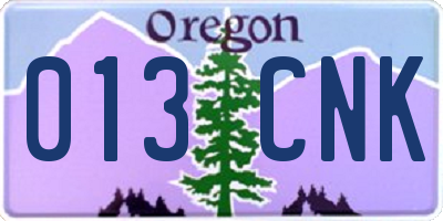 OR license plate 013CNK