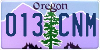 OR license plate 013CNM