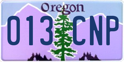 OR license plate 013CNP