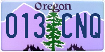 OR license plate 013CNQ