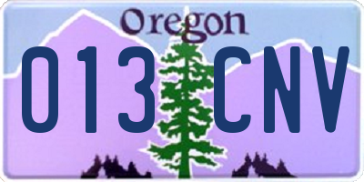 OR license plate 013CNV