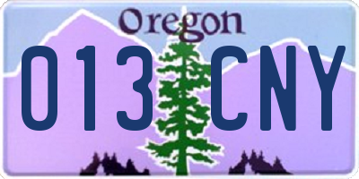 OR license plate 013CNY