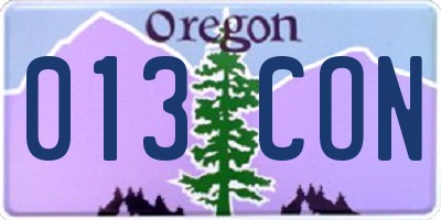 OR license plate 013CON