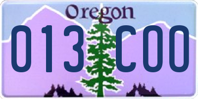 OR license plate 013COO