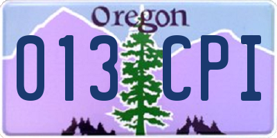 OR license plate 013CPI