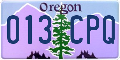 OR license plate 013CPQ