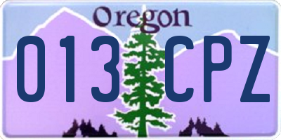 OR license plate 013CPZ