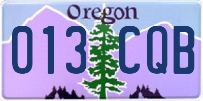 OR license plate 013CQB