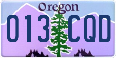 OR license plate 013CQD