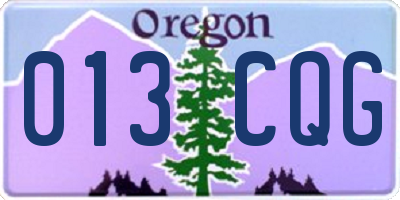 OR license plate 013CQG