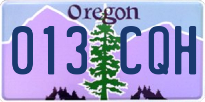 OR license plate 013CQH