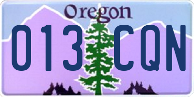 OR license plate 013CQN