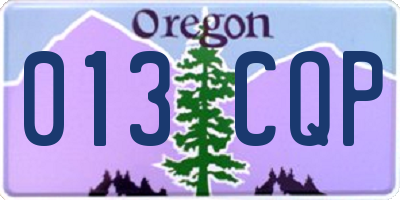 OR license plate 013CQP