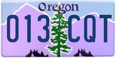 OR license plate 013CQT