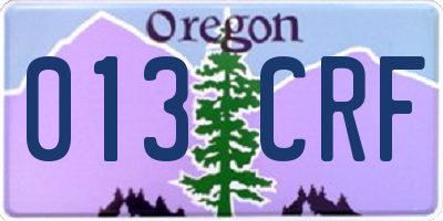 OR license plate 013CRF