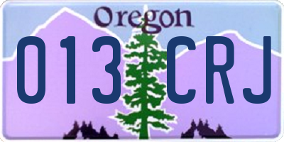 OR license plate 013CRJ
