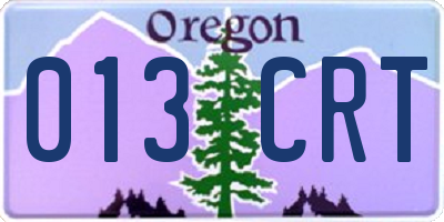 OR license plate 013CRT
