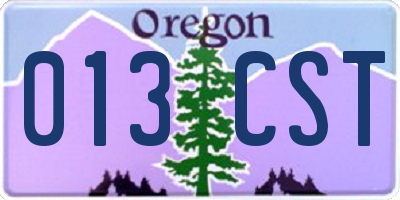 OR license plate 013CST