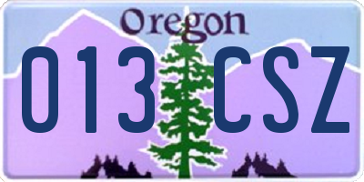 OR license plate 013CSZ