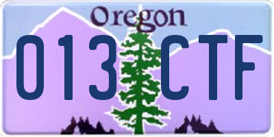 OR license plate 013CTF