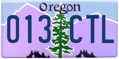 OR license plate 013CTL