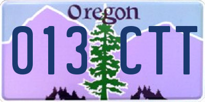 OR license plate 013CTT