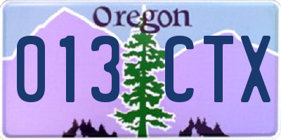 OR license plate 013CTX