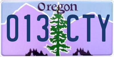 OR license plate 013CTY