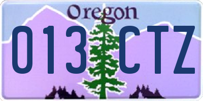 OR license plate 013CTZ