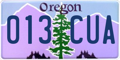 OR license plate 013CUA